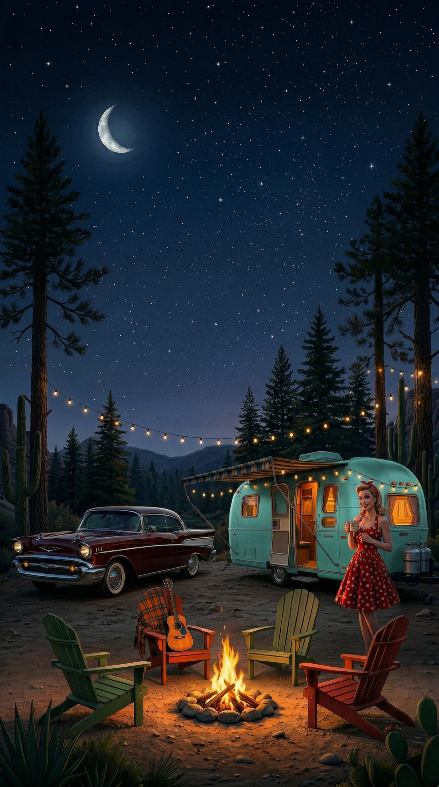 Starlite Vintage Resort glamping at night — Cañon City Colorado adventures