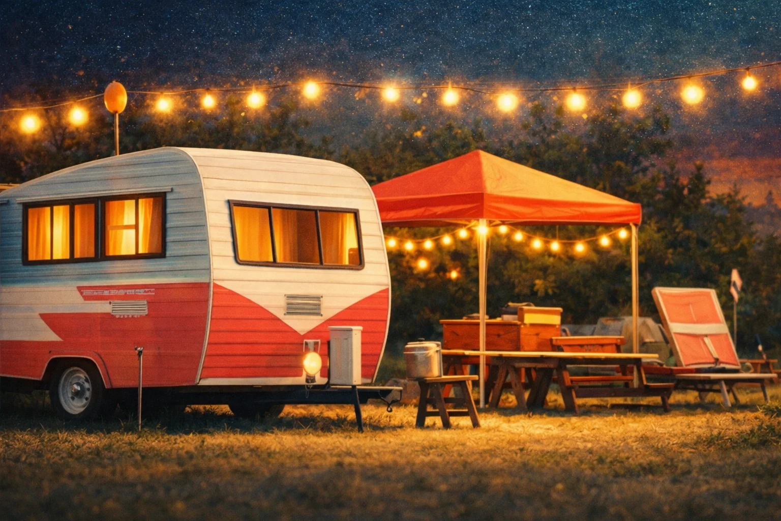 Starlite Vintage Resort campsite with vintage trailers in Cañon City Colorado