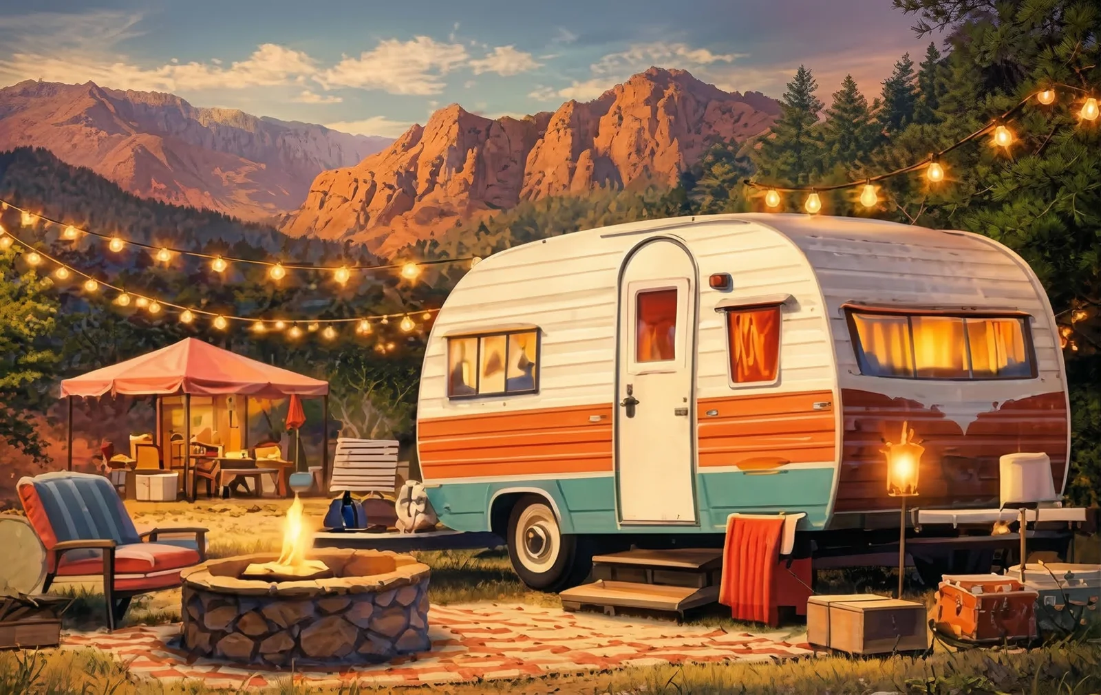 Vintage 1963 retro glamping style at Starlite Vintage Resort Colorado