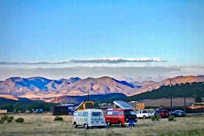 VW buses outside on the Royal Gorge
