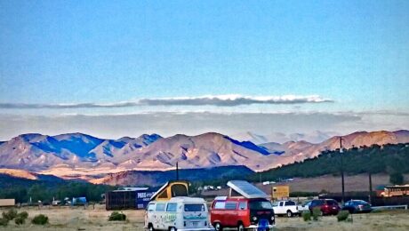 VW buses outside on the Royal Gorge